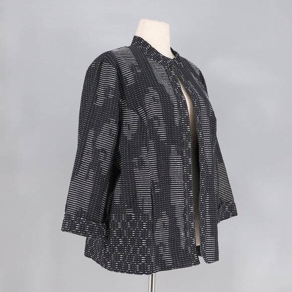 CHICO'S Woven Pattern Textured Open Front Topper Jacket Size 3 (XL/16) - Picture 2 of 5